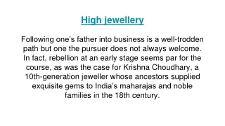 High jewellery