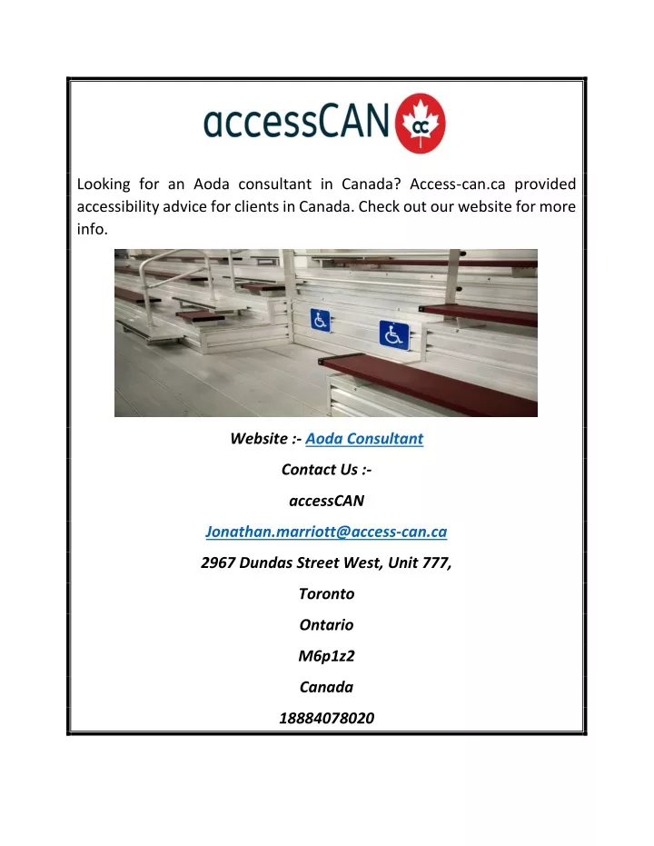 looking for an aoda consultant in canada access