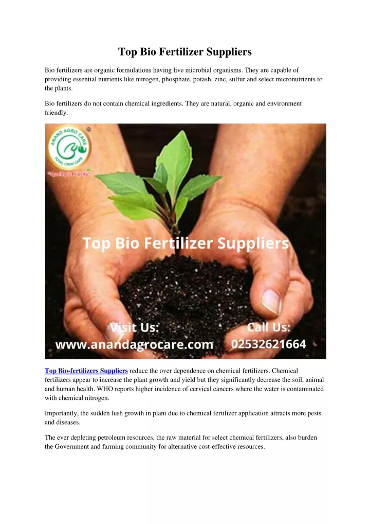 top bio fertilizer suppliers