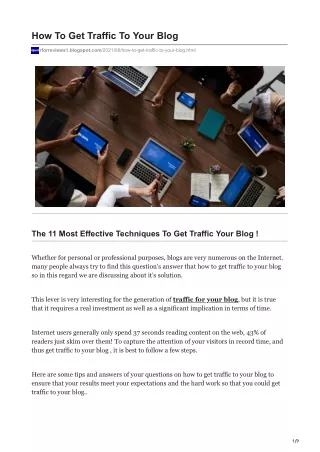 How To Get Traffic To Your Blog