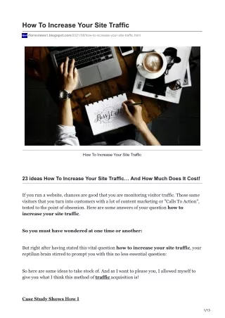 How To Increase Your Site Traffic