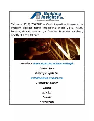 Home Inspection Services in Guelph | Building-insights.com