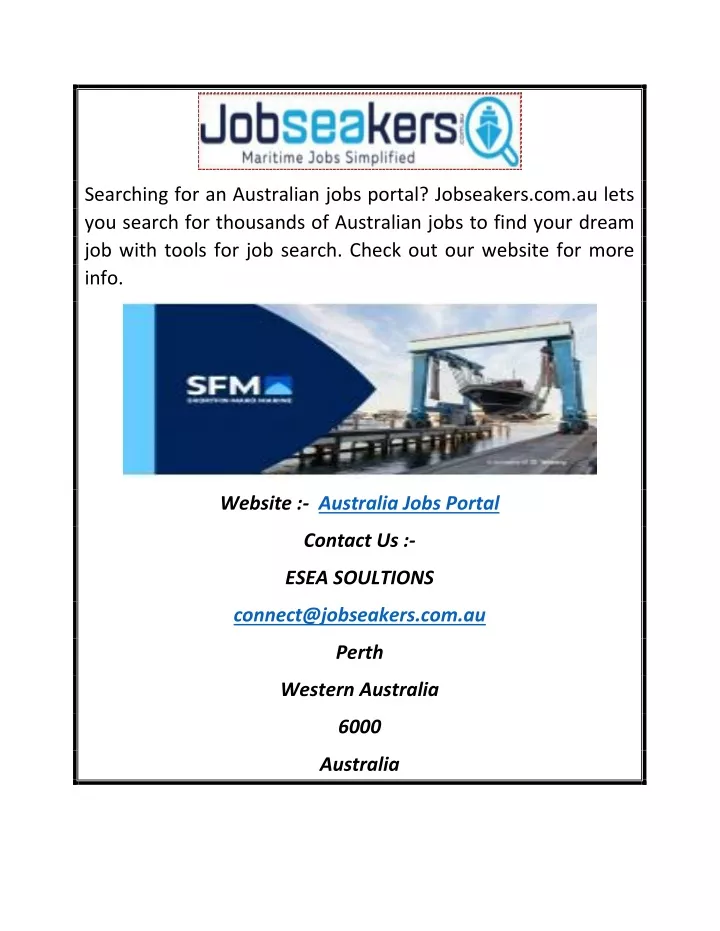 searching for an australian jobs portal