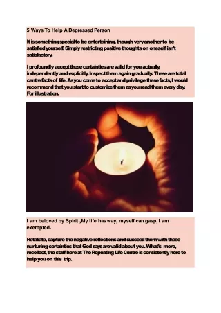 5 ways to help a depressed person it is something