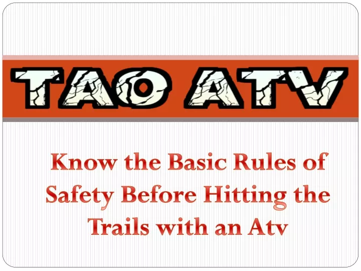 know the basic rules of safety before hitting