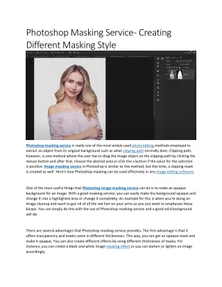 photoshop masking service creating different