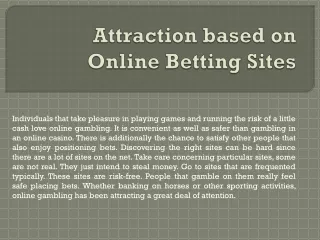 Attraction based on Online Betting Sites