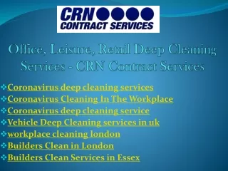 Coronavirus deep cleaning services