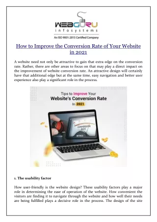 how to improve the conversion rate of your