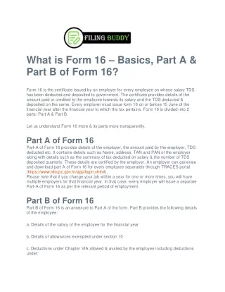 What is Form 16