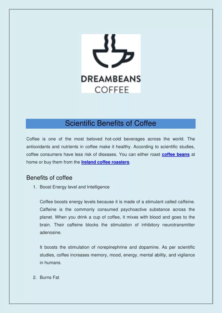 scientific benefits of coffee