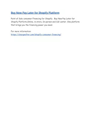 buy now pay later for shopify platform
