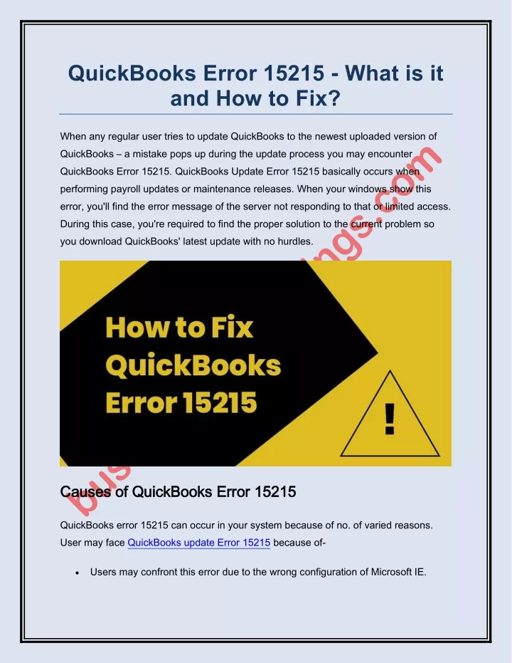 quickbooks error 15215 what is it and how to fix