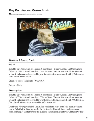 buy cookies and cream rosin