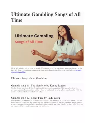 ultimate gambling songs of all time