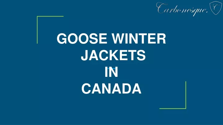 goose winter jackets in canada