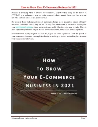 how to grow your e commerce business in 2021
