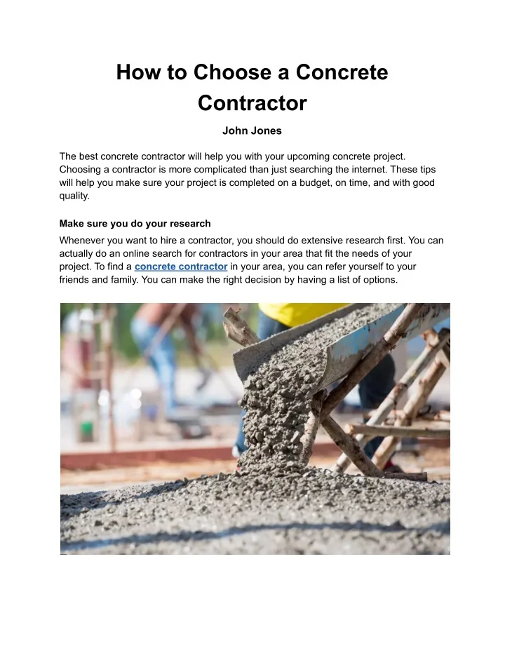 PPT - How to Choose a Concrete Contractor (1) PowerPoint Presentation ...