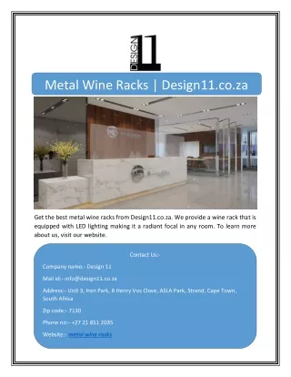 Metal Wine Racks | Design11.co.za