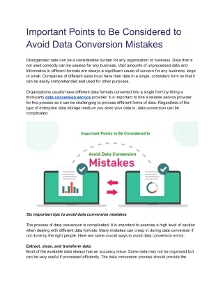 important points to be considered to avoid data