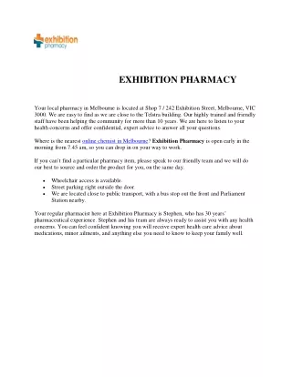 online chemist Melbourne