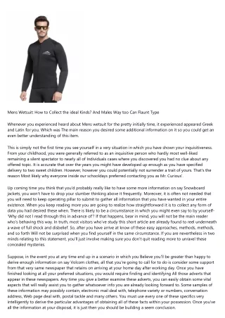 Mens Wetsuit: How to Collect the most beneficial Kinds? And Men Way too Can Flau