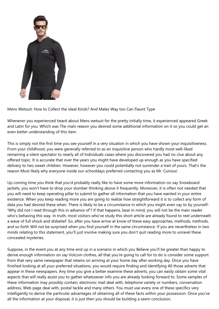 mens wetsuit how to collect the ideal kinds