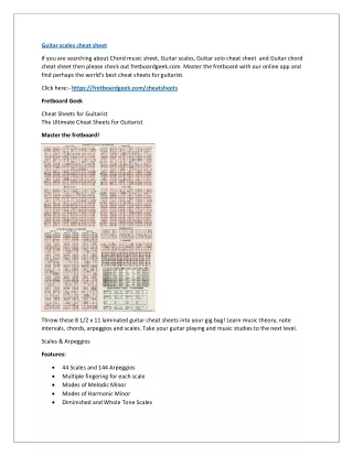guitar scales cheat sheet