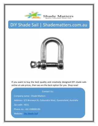 DIY Shade Sail | Shadematters.com.au