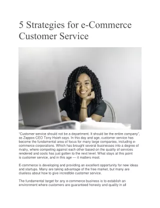 5 Strategies for e-Commerce Customer Service