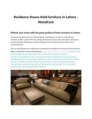 Home furniture in Lahore - WoodCase