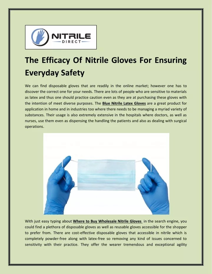 the efficacy of nitrile gloves for ensuring