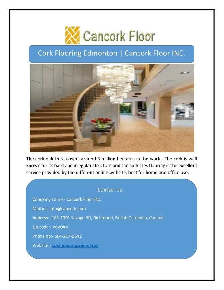 cork flooring edmonton cancork floor inc