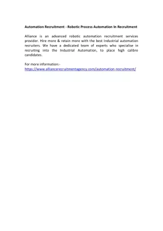 automation recruitment robotic process automation