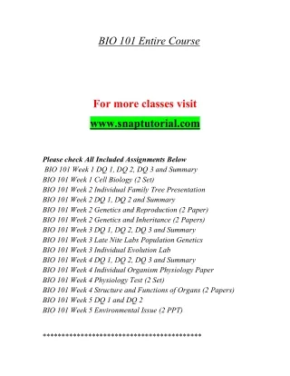 bio 101 entire course