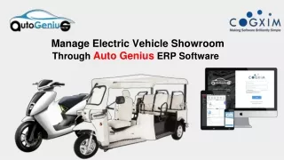 Manage Electric Vehicle showroom through Auto Genius ERP software
