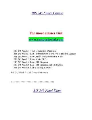 bis 245 entire course
