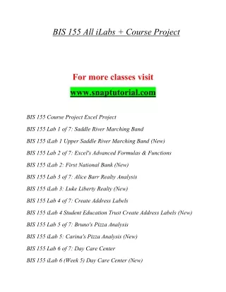 bis 155 all ilabs course project