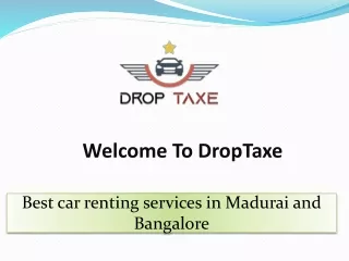 Best car renting services in Madurai and Bangalore