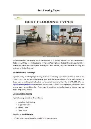 Best Flooring Types