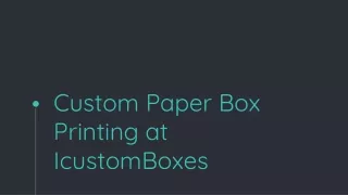Paper Box Printing