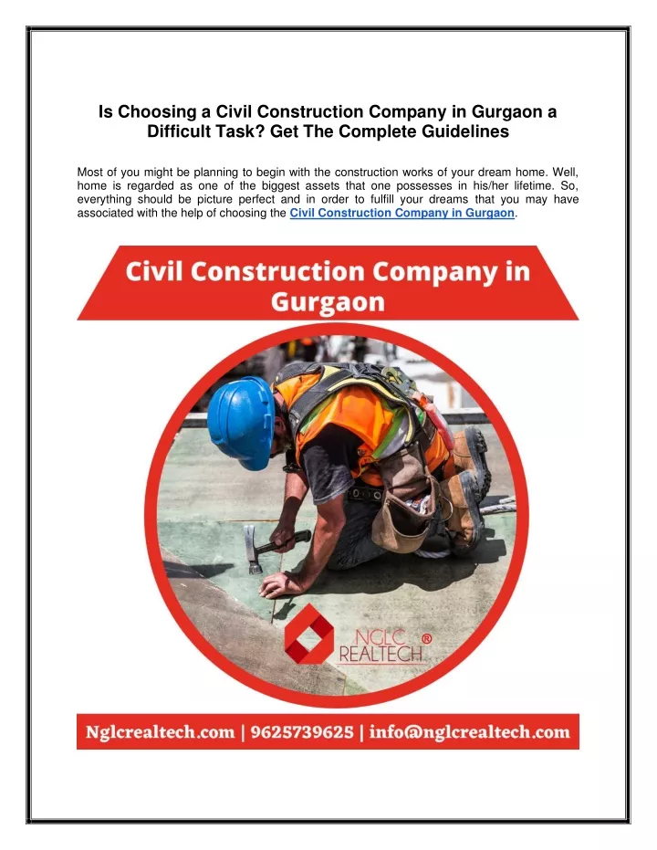 is choosing a civil construction company