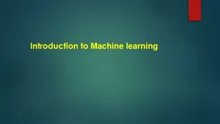 introduction to machine learning