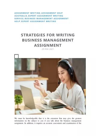 Exceptional Techniques and Strategies for Writing Business  Management Assignmen