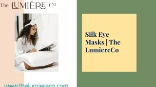 Silk Eye Masks | The Lumiere Co