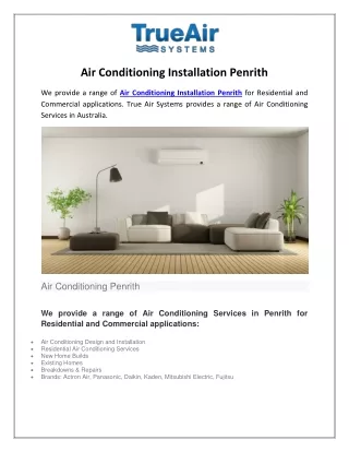 Air Conditioning Installation Penrith