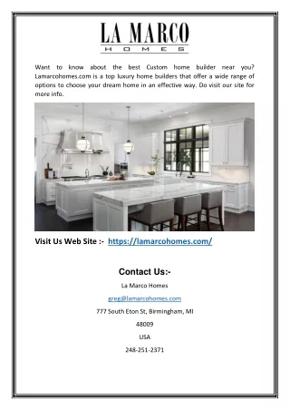 Luxury Home Builders Near Me | Lamarcohomes.com