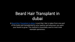 Beard Hair Transplant in dubai