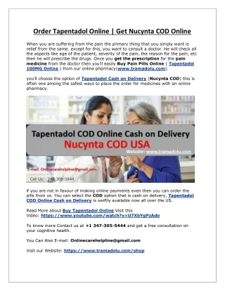 order tapentadol online get nucynta cod online