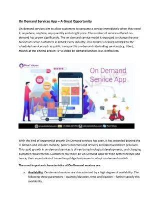 On Demand Services App-Pixel Values Technolabs
